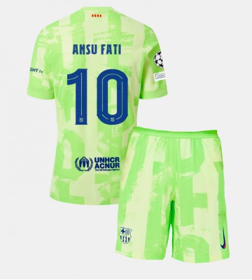 Barcelona Ansu Fati #10 Tercera Equipación Niños 2024-25 Manga Corta (+ Pantalones cortos)